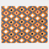 Modern Oranje Ikat Diamonds - Aangepaste ventilato Fleece Deken (Voorkant (Horizontaal))