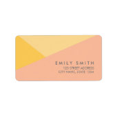 Modern Oranje kleurenblok en perzikadres Etiket (Voorkant)