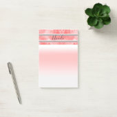 Modern Oranje koraal Waterverf Stripe persoonlijke Post-it® Notes (Kantoor)