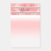 Modern Oranje koraal Waterverf Stripe persoonlijke Post-it® Notes (Voorkant)