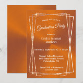 Modern Oranje Lijst Afstuderen Kaart (Voorkant / Achterkant)