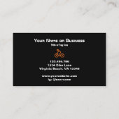 Modern Oranje logo op zwarte fietsenlijst Visitekaartje (Achterkant)