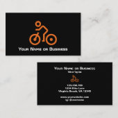Modern Oranje logo op zwarte fietsenlijst Visitekaartje (Voorkant / Achterkant)