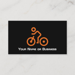 Modern Oranje logo op zwarte fietsenlijst Visitekaartje