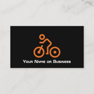 Modern Oranje logo op zwarte fietsenlijst Visitekaartje