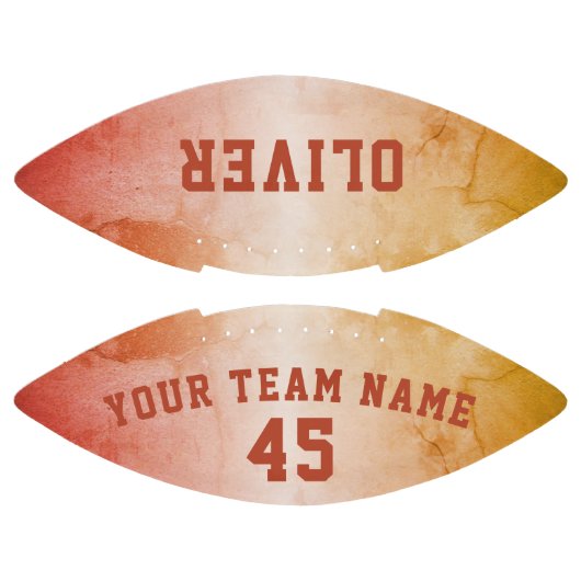 Modern Oranje Metallic Player Team Name Number American Football (Panelen)