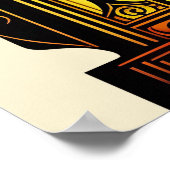 Modern Oranje Nieuw Nieuw Glas in lood Poster (Hoek)