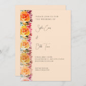 Modern Oranje Ombre Rozen Cream Wedding Kaart (Voorkant / Achterkant)