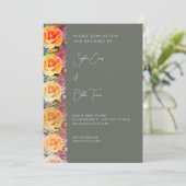 Modern Oranje Ombre Rozen Green Wedding Kaart (Staand voorkant)