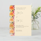 Modern Oranje Ombre Rozen Yellow Wedding Kaart (Staand voorkant)