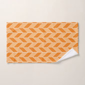 Modern Oranje Peach Herringbone Chevron Pattern Bad Handdoek (Handdoek)