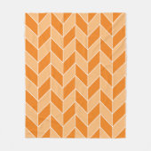 Modern Oranje Peach Herringbone Chevron Pattern Fleece Deken (Voorkant)