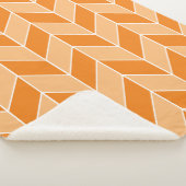 Modern Oranje Peach Herringbone Chevron Pattern Sherpa Deken (3/4)