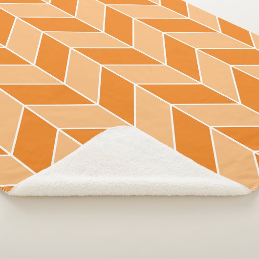 Modern Oranje Peach Herringbone Chevron Pattern Sherpa Deken (3/4)