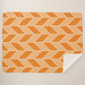 Modern Oranje Peach Herringbone Chevron Pattern Sherpa Deken (Voorkant (horizontaal))