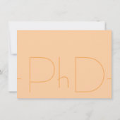 Modern Oranje PhD Afstuderen Kaart (Achterkant)