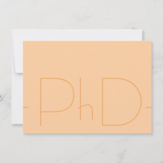 Modern Oranje PhD Afstuderen Kaart (Achterkant)