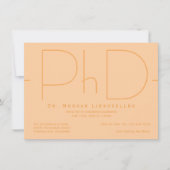 Modern Oranje PhD Afstuderen Kaart (Voorkant)