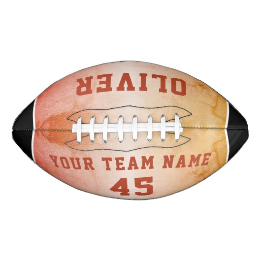 Modern Oranje Player Name Number Team American Football (Voorkant)