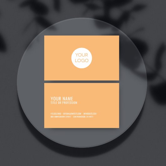 Modern Oranje plein Visitekaartje met Logo |