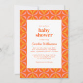 Modern Oranje Retro Bold Typografie Baby shower Kaart (Voorkant)