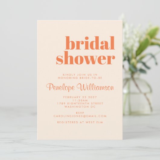 Modern Oranje Retro Bold Typografie Vrijgezellenfe Kaart (Staand voorkant)