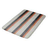 Modern Oranje rood zilver grijs stripe patroon Badmat (Gekanteld)