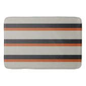 Modern Oranje rood zilver grijs stripe patroon Badmat (Voorkant)