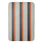 Modern Oranje rood zilver grijs stripe patroon Badmat (Voorkant Verticaal)