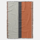 Modern Oranje rood zilver grijs stripe patroon Deken (Voorkant Verticaal)