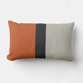 Modern Oranje rood zilver grijs stripe patroon Kussen