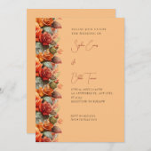 Modern Oranje Roos Herfst Oranje huwelijk Kaart (Voorkant / Achterkant)