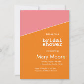 Modern Oranje Roze Geometrisch Vrijgezellenfeest Kaart (Voorkant)
