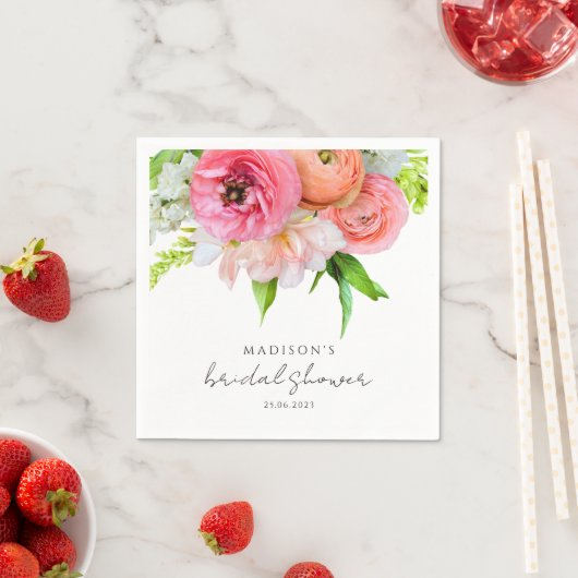 Modern Oranje Roze Vrijgezellenfeest Servet (Insitu)