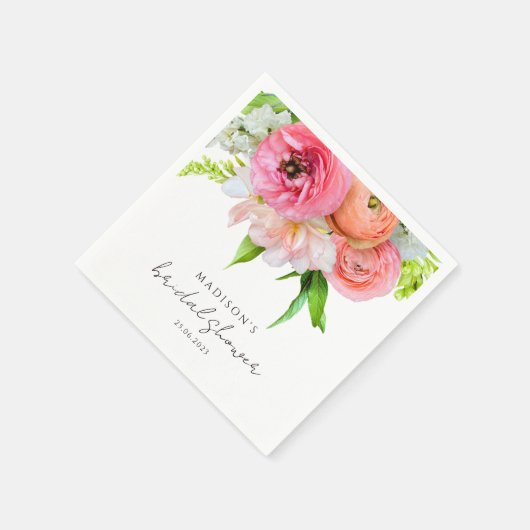 Modern Oranje Roze Vrijgezellenfeest Servet (Hoek)