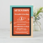 Modern Oranje ruimteschip electronics van zaterdag Kaart (Staand voorkant)