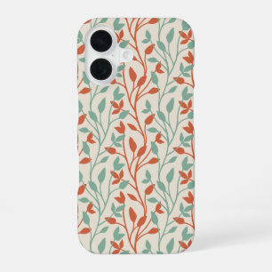 Modern Oranje Salie Botanische Wijnstok Ontwerp iPhone 16 Hoesje