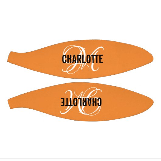 Modern oranje script monogram naam basketbal (Panelen)