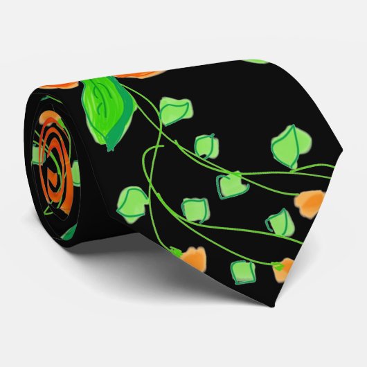 Modern Oranje Stropdas (Opgerold)