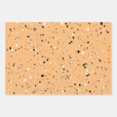 Modern Oranje Terrazzo Pattern Inpakpapier Vel (Voorkant 2)