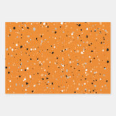 Modern Oranje Terrazzo Pattern Inpakpapier Vel (Voorkant)