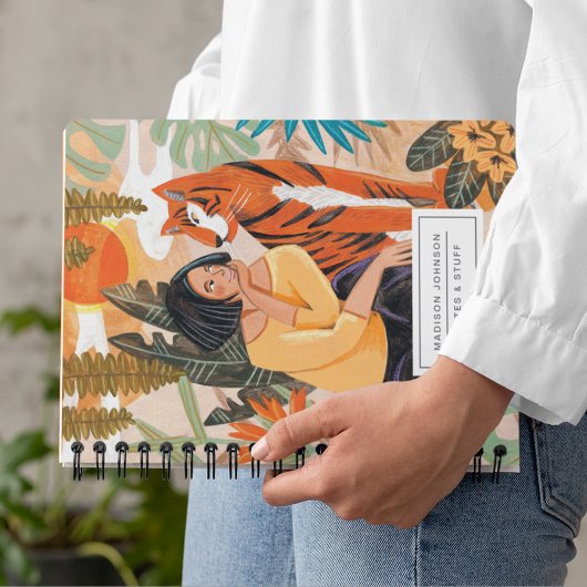 Modern Oranje Tijger Girly Oerwoud Notitieboek