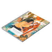 Modern Oranje Tijger Girly Oerwoud Notitieboek (Linkerzijde)