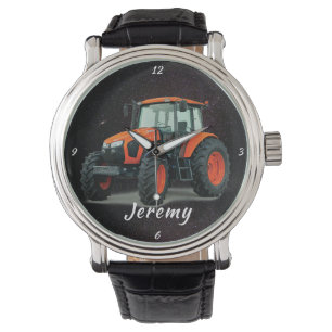 Modern Oranje tractorhorloge Horloge