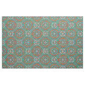 Modern Oranje Turquoise Ethnic Mosaic Pattern Stof (Yard (91,4 cm))