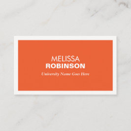 MODERN ORANJE VISITEKAARTJE VOOR COLLEGE STUDENTEN CONTACTKAARTJE