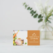 Modern Oranje Visitekaartje voor voedselopname (Staand voorkant)