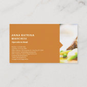 Modern Oranje Visitekaartje voor voedselopname (Achterkant)