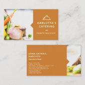 Modern Oranje Visitekaartje voor voedselopname (Voorkant / Achterkant)