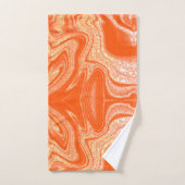 Modern oranje wit abstract marmerpatroon bad handdoek (Handdoek)